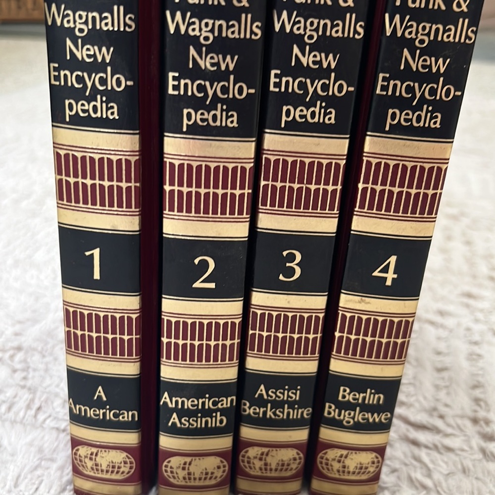 Funk & Wagnalls New Encyclopedia 
4 hardcover books